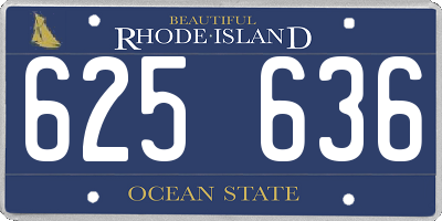 RI license plate 625636