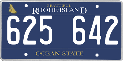 RI license plate 625642