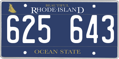 RI license plate 625643