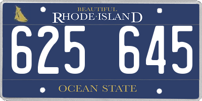 RI license plate 625645