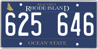 RI license plate 625646