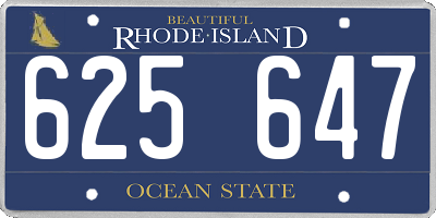 RI license plate 625647