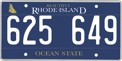 RI license plate 625649