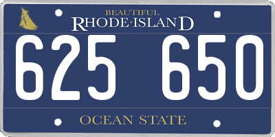 RI license plate 625650
