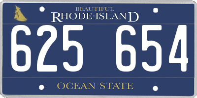 RI license plate 625654