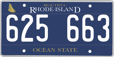 RI license plate 625663