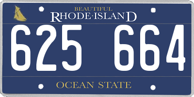 RI license plate 625664