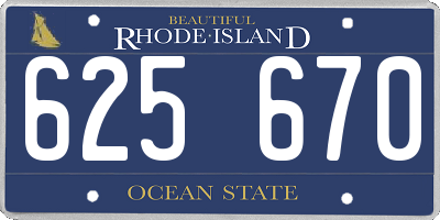 RI license plate 625670