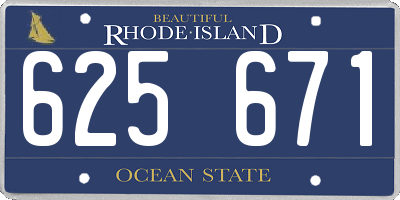 RI license plate 625671