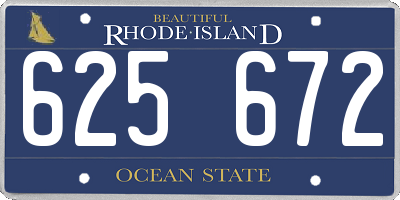 RI license plate 625672