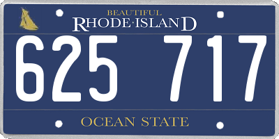 RI license plate 625717