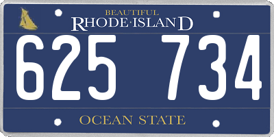 RI license plate 625734