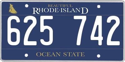 RI license plate 625742