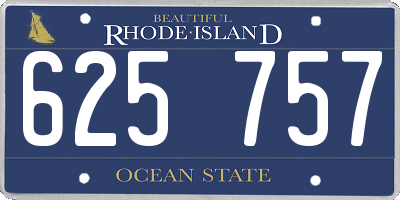 RI license plate 625757