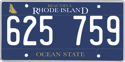 RI license plate 625759