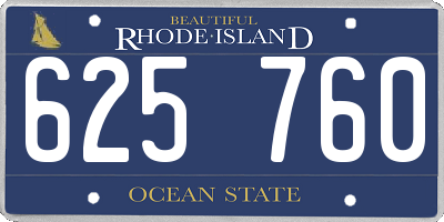 RI license plate 625760
