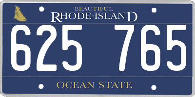 RI license plate 625765