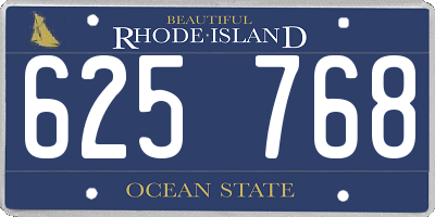RI license plate 625768