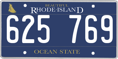 RI license plate 625769