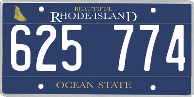 RI license plate 625774