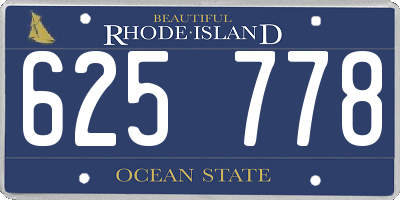 RI license plate 625778
