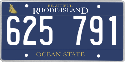 RI license plate 625791
