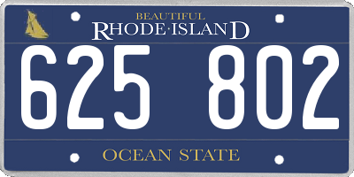 RI license plate 625802