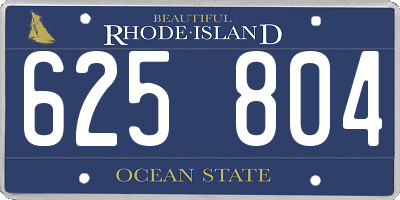 RI license plate 625804