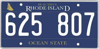 RI license plate 625807
