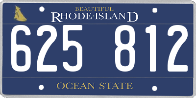 RI license plate 625812
