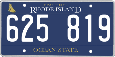 RI license plate 625819