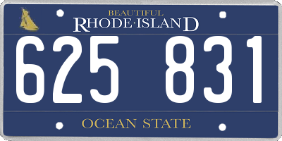 RI license plate 625831