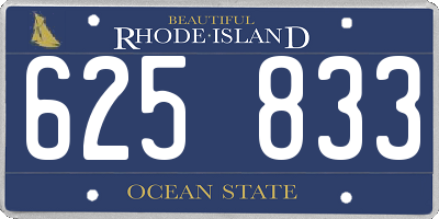 RI license plate 625833