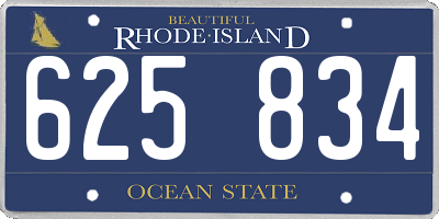 RI license plate 625834
