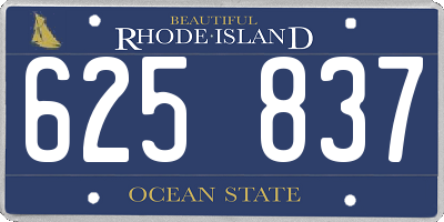 RI license plate 625837