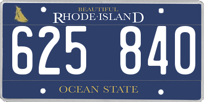 RI license plate 625840