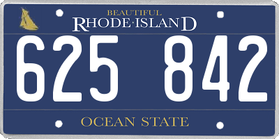 RI license plate 625842