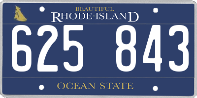 RI license plate 625843
