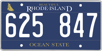 RI license plate 625847