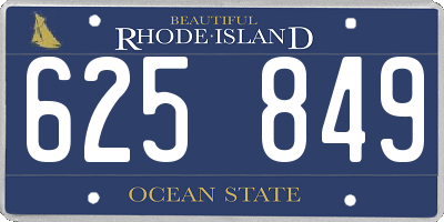 RI license plate 625849