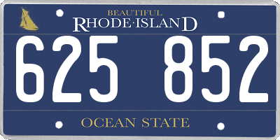 RI license plate 625852