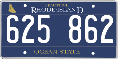 RI license plate 625862