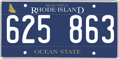 RI license plate 625863