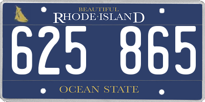 RI license plate 625865