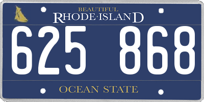 RI license plate 625868