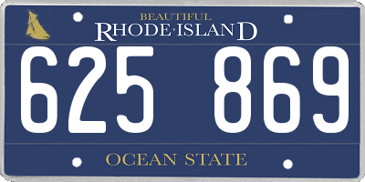 RI license plate 625869