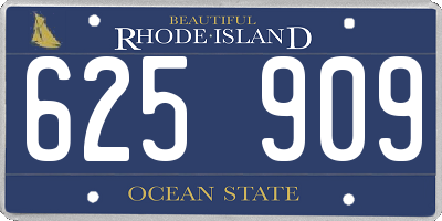 RI license plate 625909