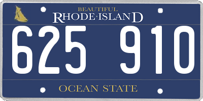 RI license plate 625910