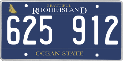 RI license plate 625912