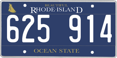 RI license plate 625914